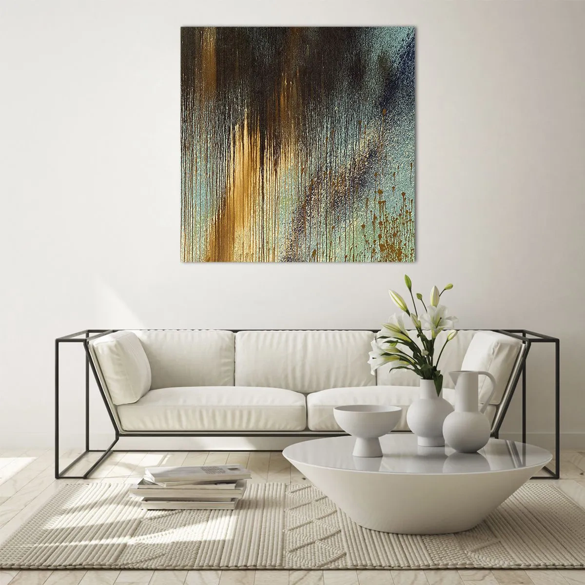 Glasbild - Bild auf glas - Eine nicht zufällige farbenfrohe Komposition - 40x40 cm