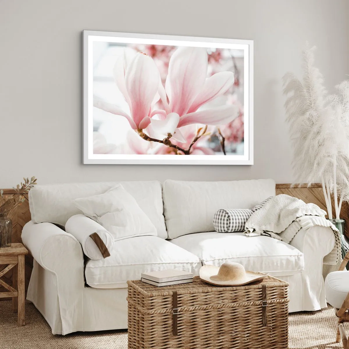 Poster in einem weißen Rahmen - Eine Fülle von Zärtlichkeit - 91x61 cm