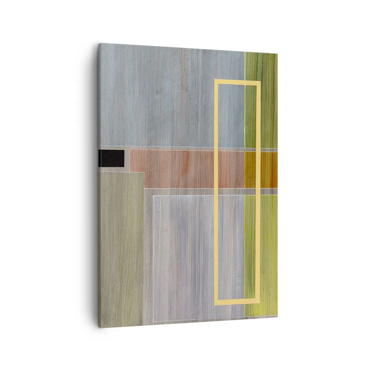 Bild auf Leinwand - Leinwandbild - Geometrische Komposition in Pastellfarben mit Rechtecken - 50x70cm - Einfach und ruhig - Moderne Wanddekoration für Wohnzimmer und Schlafzimmer ARTTOR