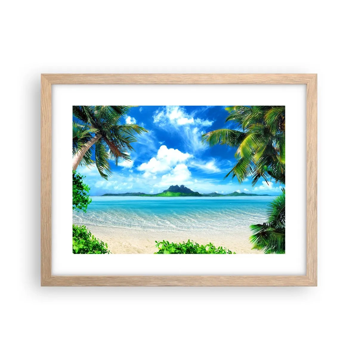 Poster in einem Rahmen aus heller Eiche - Das Azurblau der Tropen - 40x30 cm