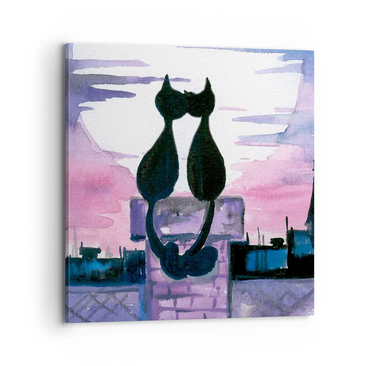 Bild auf Leinwand - Leinwandbild - Rendez-vous unter dem Mond - 70x70 cm