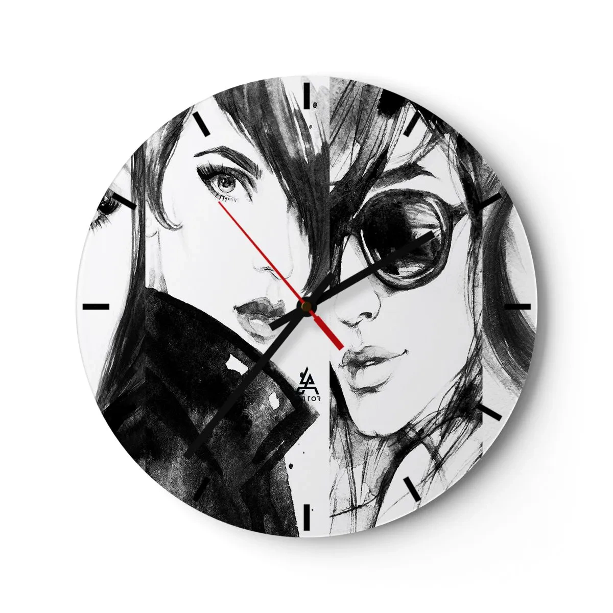 Wanduhr - Glasuhr - Schönheit multipliziert - 40x40 cm