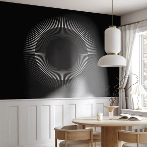 Fototapete Premium Canvas - Schwarze Sonne - Dunkel, Sonne, Rad - 250x175 cm