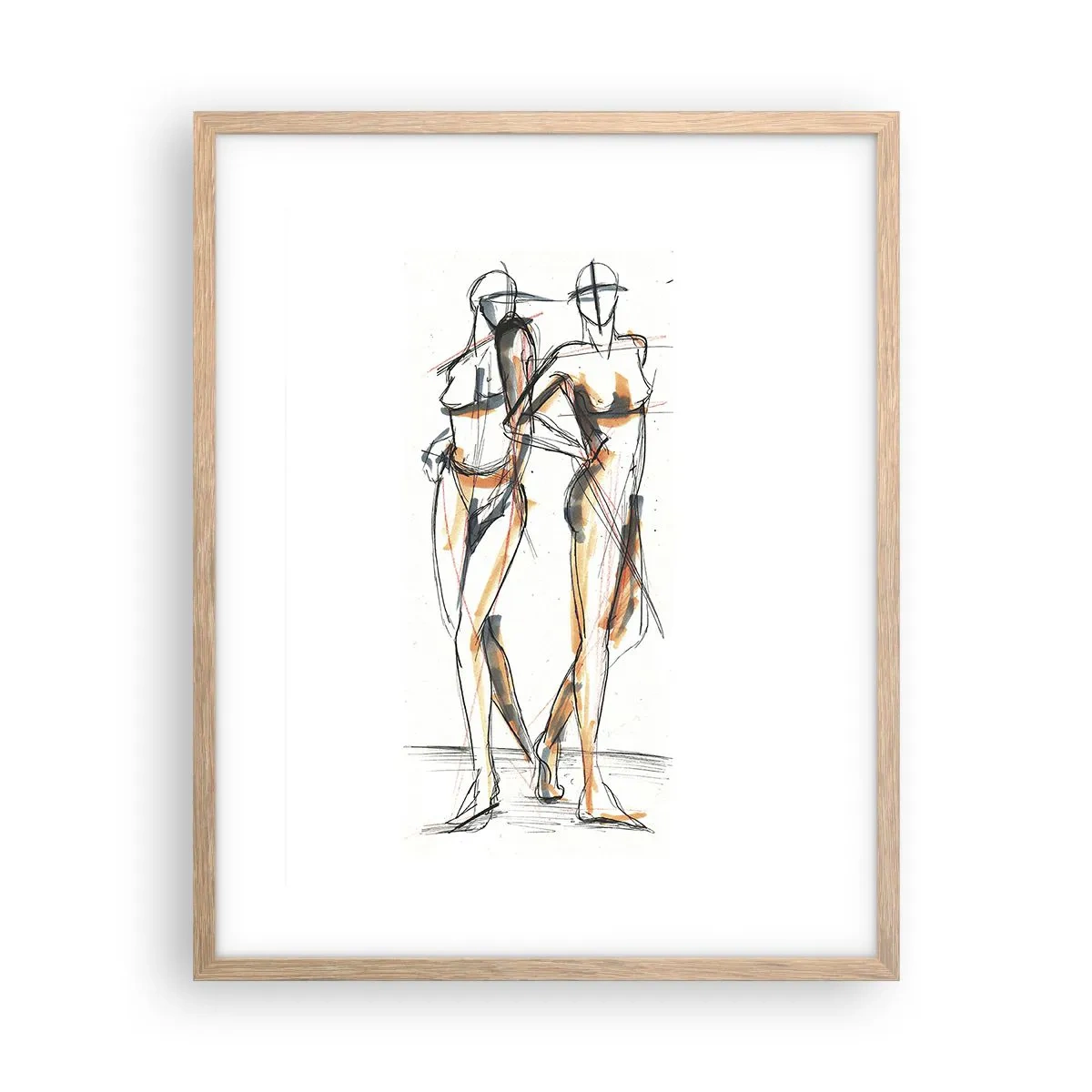 Poster in einem Rahmen aus heller Eiche - Studie der Gnade - 40x50 cm