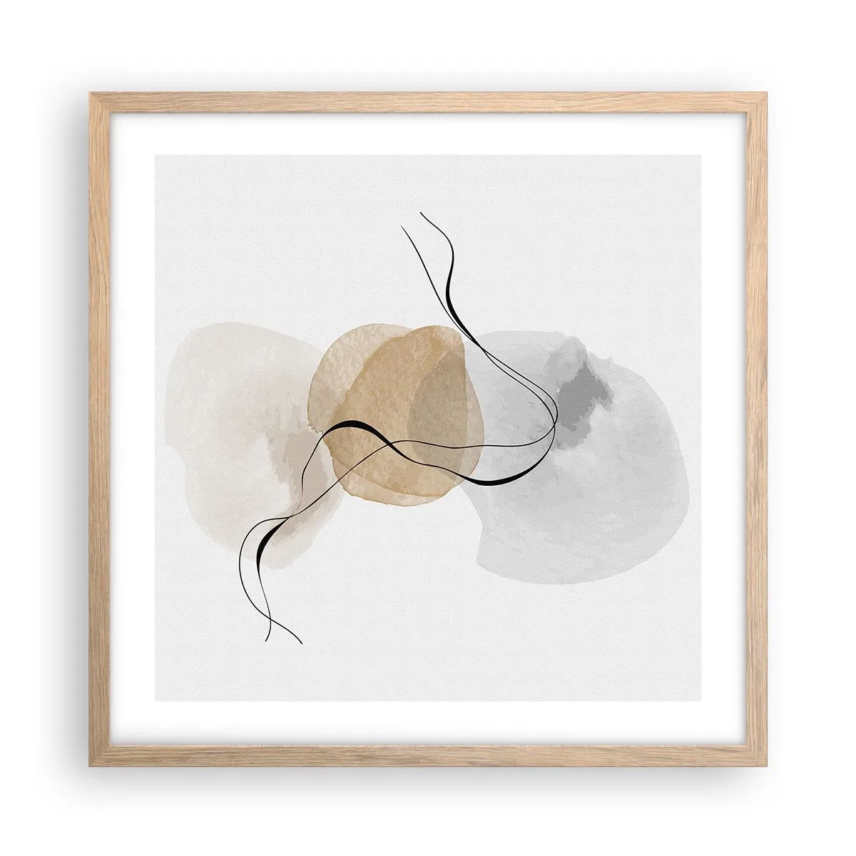 Poster in einem Rahmen aus heller Eiche - Luftperlen - 50x50 cm
