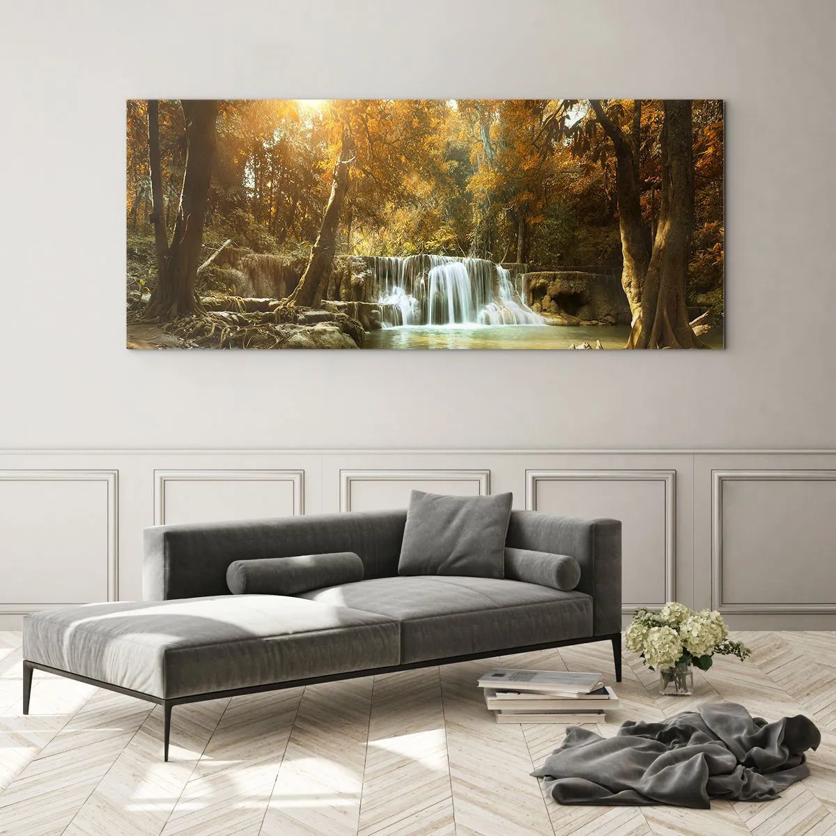 Glasbild - Bild auf glas - Parkkaskade - 100x40 cm