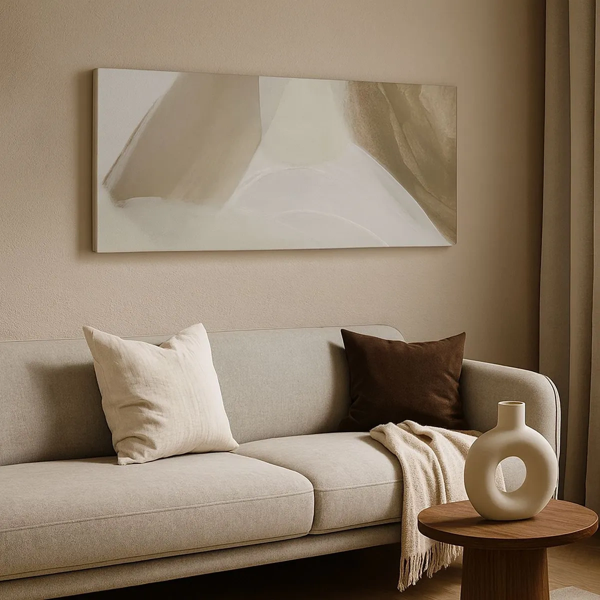 Bild auf Leinwand - Leinwandbild - Welle aus Weiß - 100x40 cm