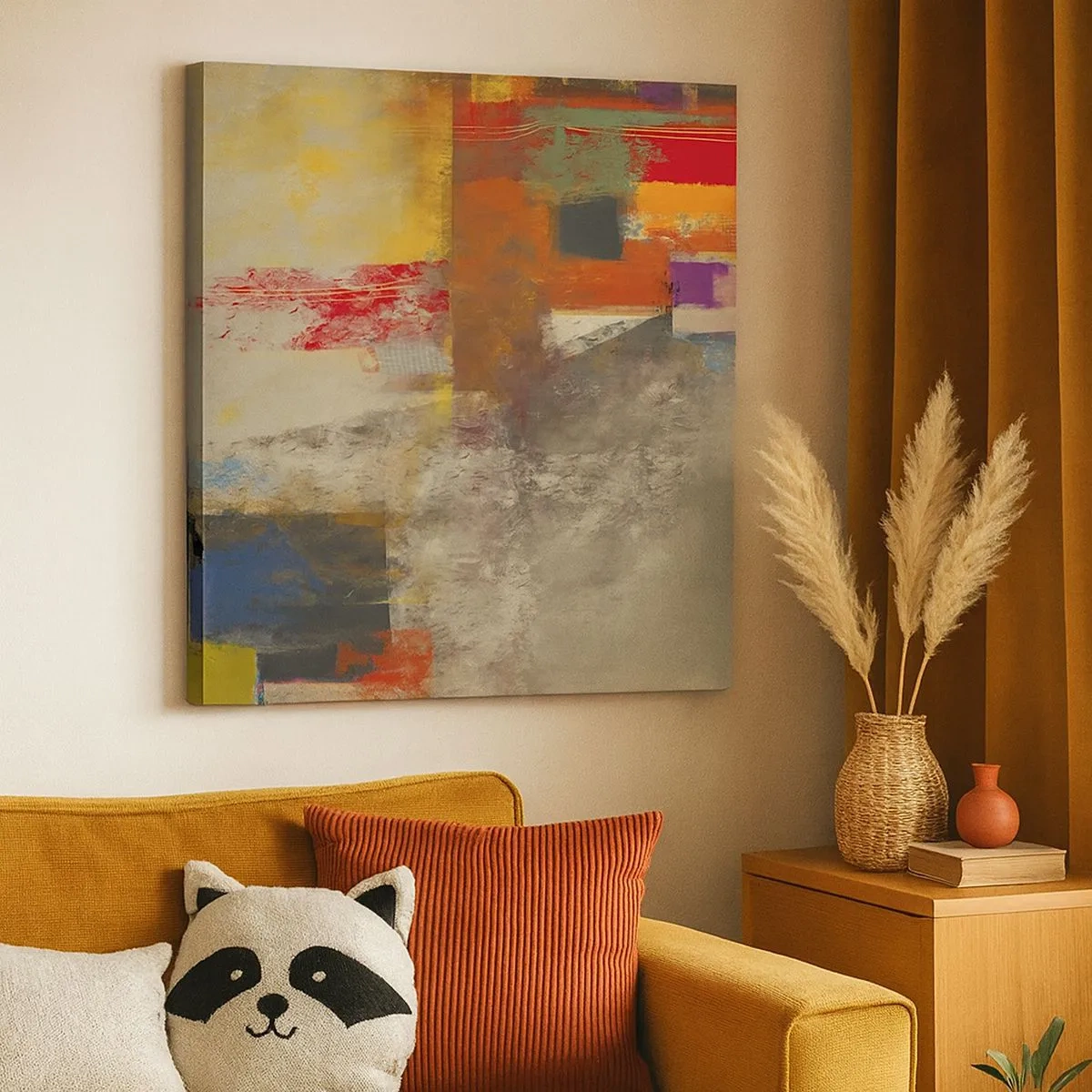 Bild auf Leinwand - Leinwandbild - Geometrie der Farben - 30x30 cm