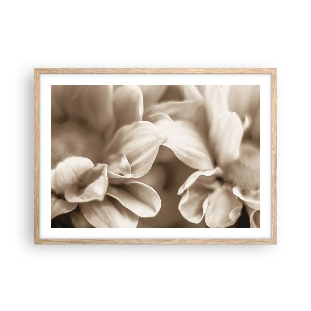 Poster in einem Rahmen aus heller Eiche - So sanft wie ein Lächeln - 70x50 cm