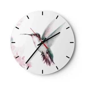 Wanduhr - Glasuhr - Im Flattern gehalten - 40x40 cm
