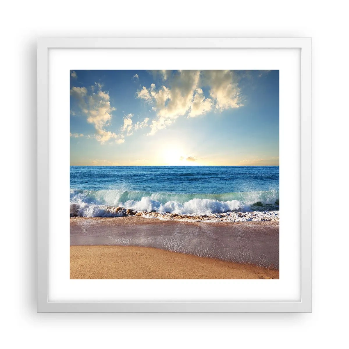 Poster in einem weißen Rahmen - Bewegung und Stille zugleich - 40x40 cm