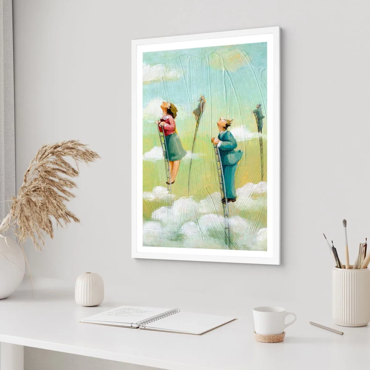 Poster in einem weißen Rahmen - Hinter deinem Traum - 30x40 cm