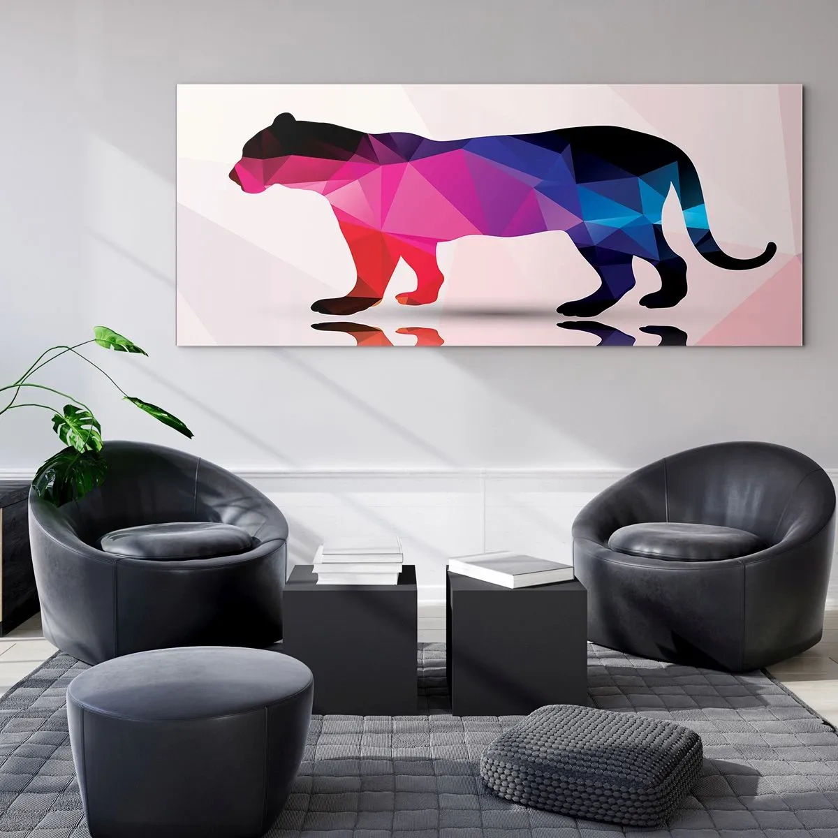 Glasbild - Bild auf glas - Diment Panther - 90x30 cm