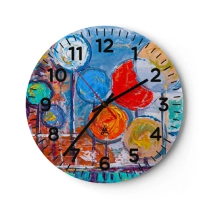 Wanduhr - Glasuhr - Wunder am Stiel - 30x30 cm
