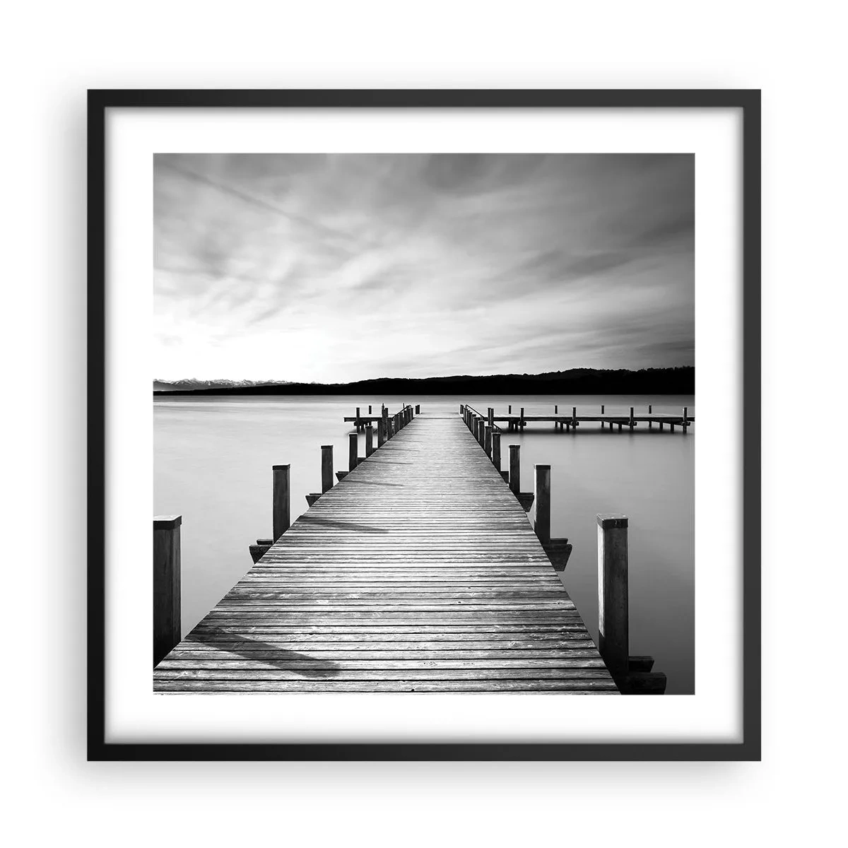 Poster in einem schwarzem Rahmen - An der Wasserstelle - Ruhe - 50x50 cm