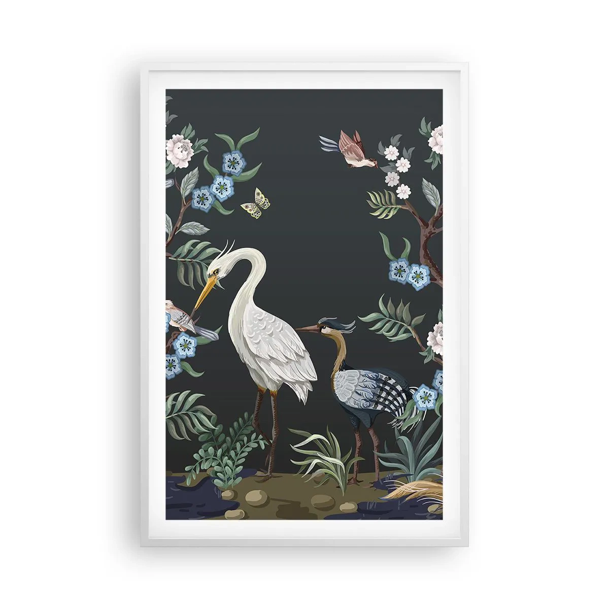 Poster in einem weißen Rahmen - Vogelparade - 61x91 cm