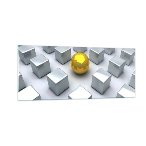 Glasbild - Bild auf glas - Warum ich? Geometrische Zusammensetzung - 100x40 cm