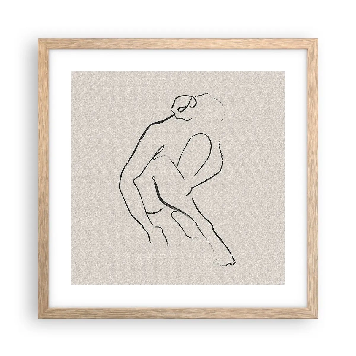 Poster in einem Rahmen aus heller Eiche - Intime Skizze - 40x40 cm