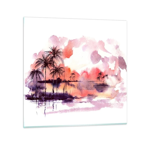 Glasbild - Bild auf glas - Die Ruhe der Tropen in Rot - 30x30 cm