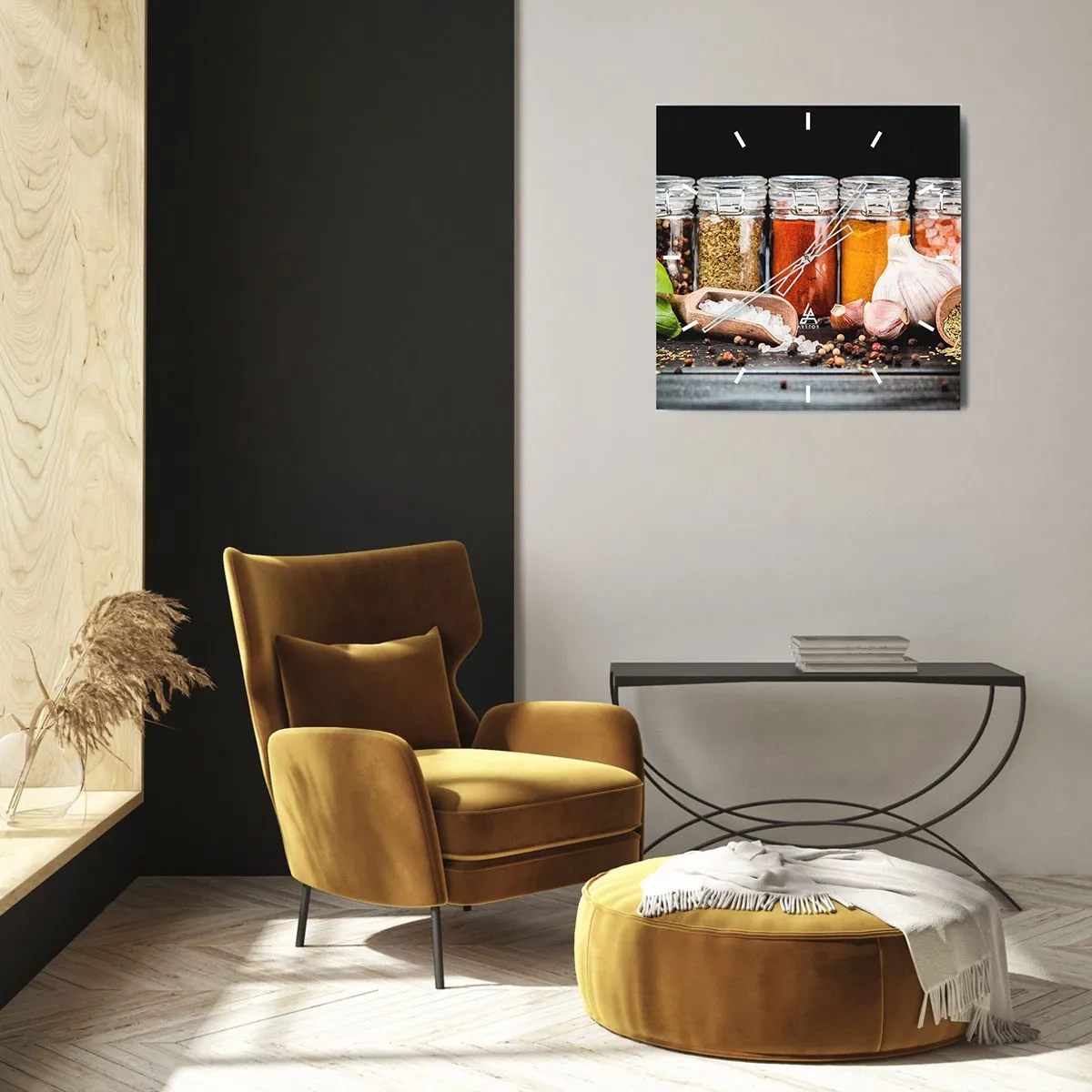 Wanduhr - Glasuhr - Für einen Geschmack des Lebens - 40x40 cm