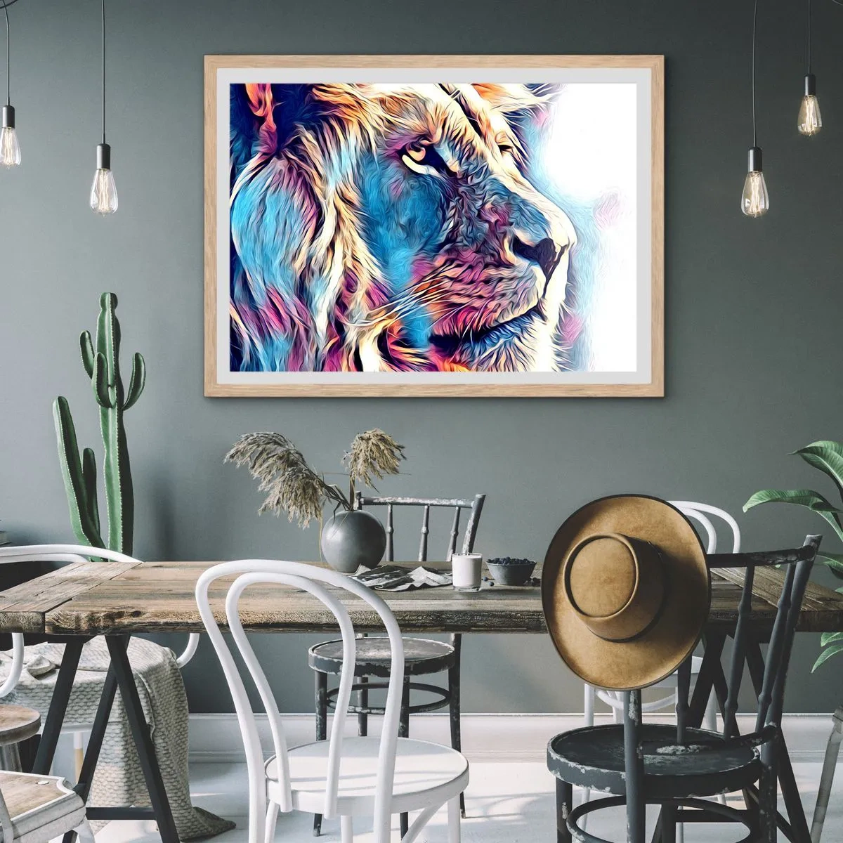 Poster in einem Rahmen aus heller Eiche - Die Weisheit der Natur - 50x40 cm