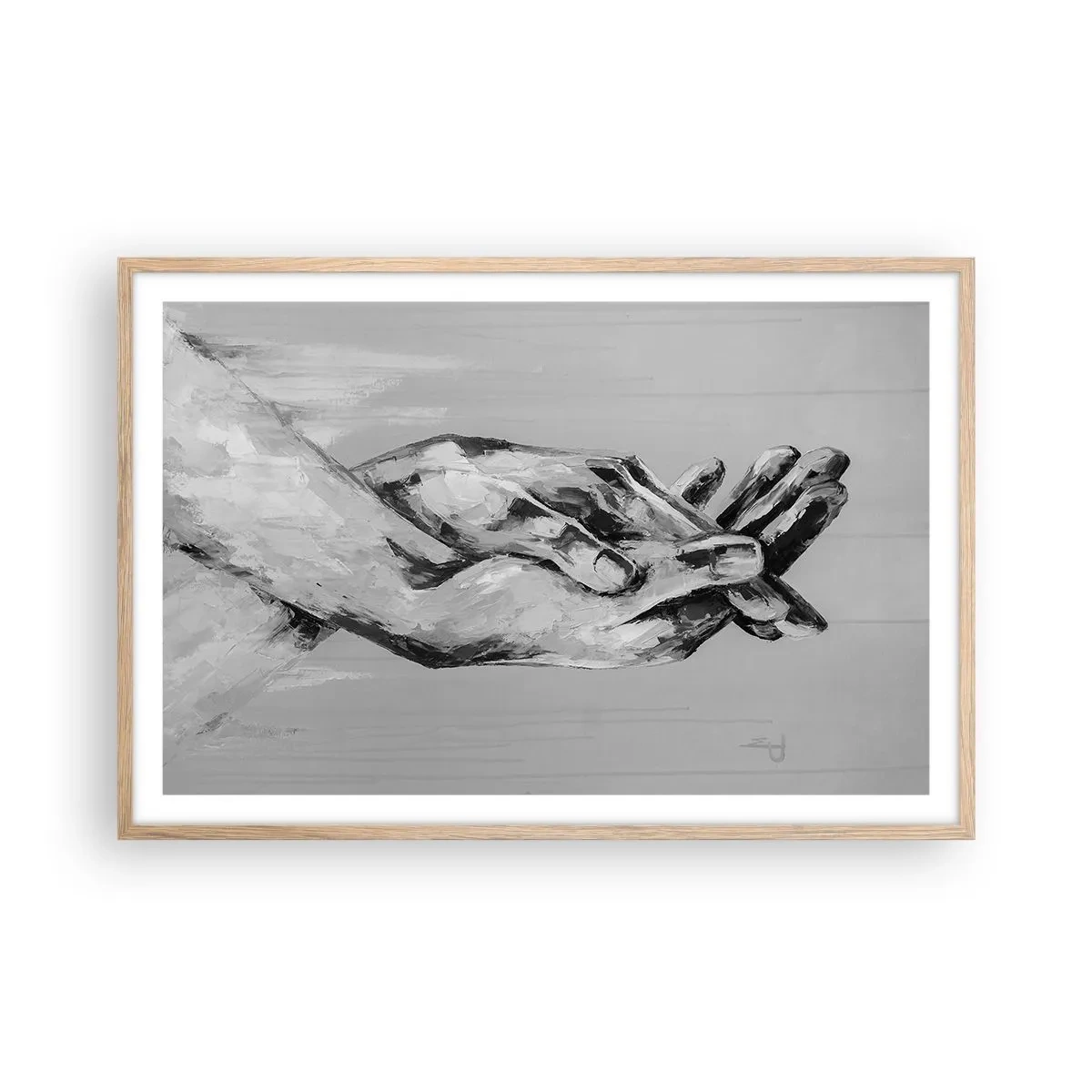 Poster in einem Rahmen aus heller Eiche - Anfang… - 91x61 cm