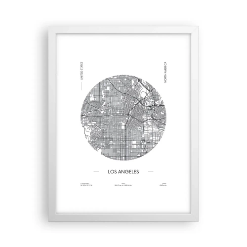 Poster in einem weißen Rahmen - Anatomie von Los Angeles - 30x40 cm