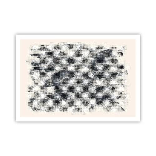 Poster - Abstrakte neblige Komposition in Grautönen - 100x70cm - Nebelige Komposition - Moderne Wanddekoration für Wohnzimmer und Schlafzimmer ARTTOR