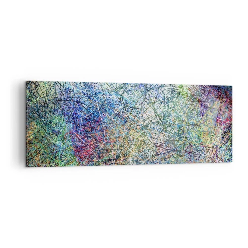 Bild auf Leinwand - Leinwandbild - Abstrakte Komposition mit mehrfarbigen Linien und Texturen - 140x50cm - Es ist nicht so einfach - Moderne Wanddekoration für Wohnzimmer und Schlafzimmer ARTTOR