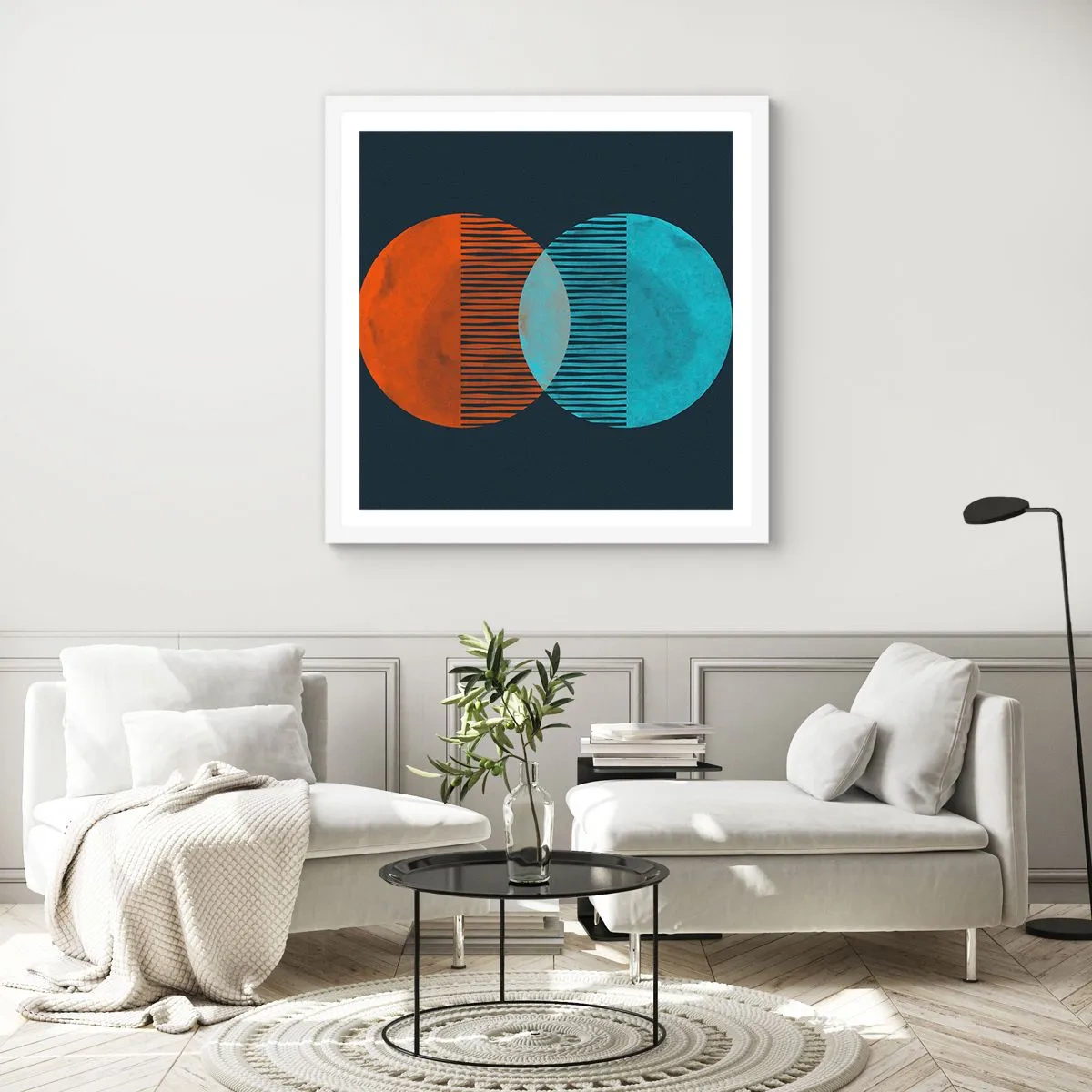 Poster in einem weißen Rahmen - Astronomische Fantasie - 40x40 cm