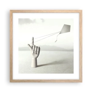 Poster in einem Rahmen aus heller Eiche - Kraftprobe - 40x40 cm