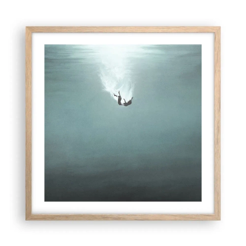 Poster in einem Rahmen aus heller Eiche - In den Armen des Ozeans - 50x50 cm