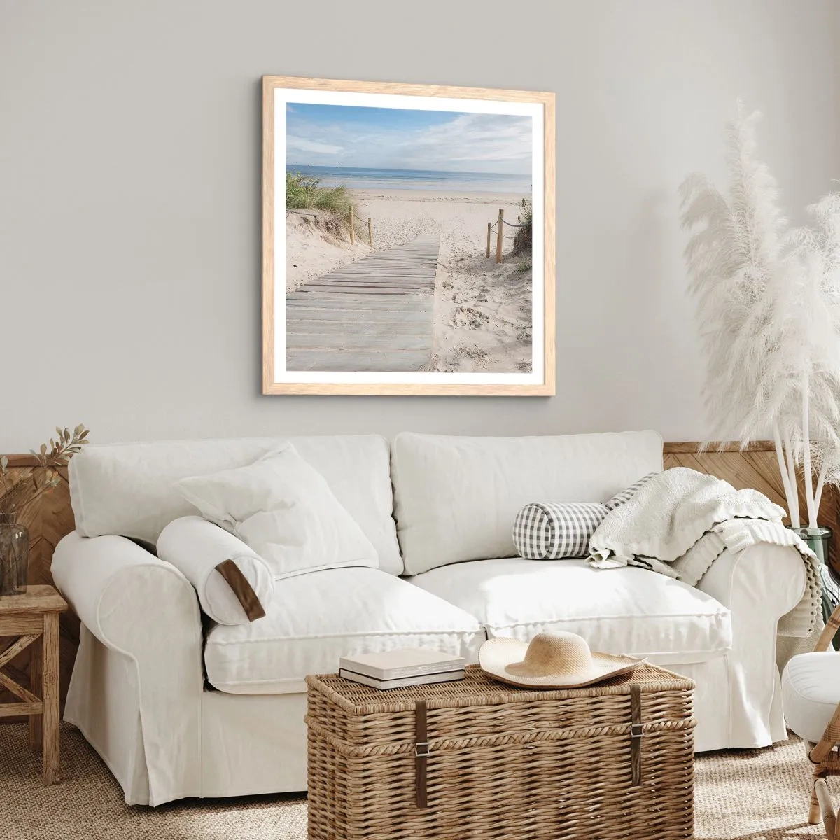 Poster in einem Rahmen aus heller Eiche - Bis zum Horizont - 30x30 cm