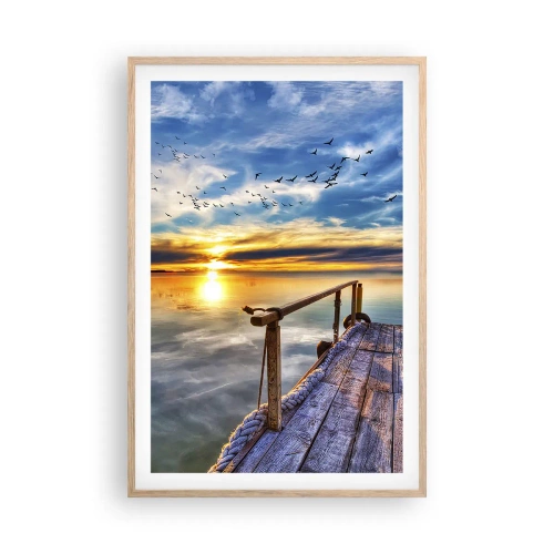 Poster in einem Rahmen aus heller Eiche - Der Wind geht zur Ruhe - 61x91 cm