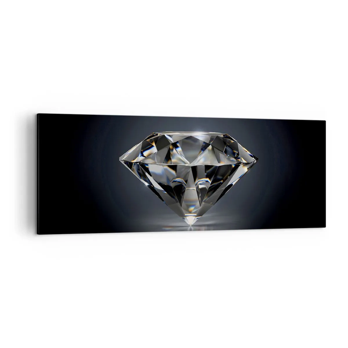 Bild auf Leinwand - Leinwandbild - Eine künstlerische Interpretation eines Diamanten auf dunklem Hintergrund - 140x50cm - Beste Freundin - Moderne Wanddekoration für Wohnzimmer und Schlafzimmer ARTTOR