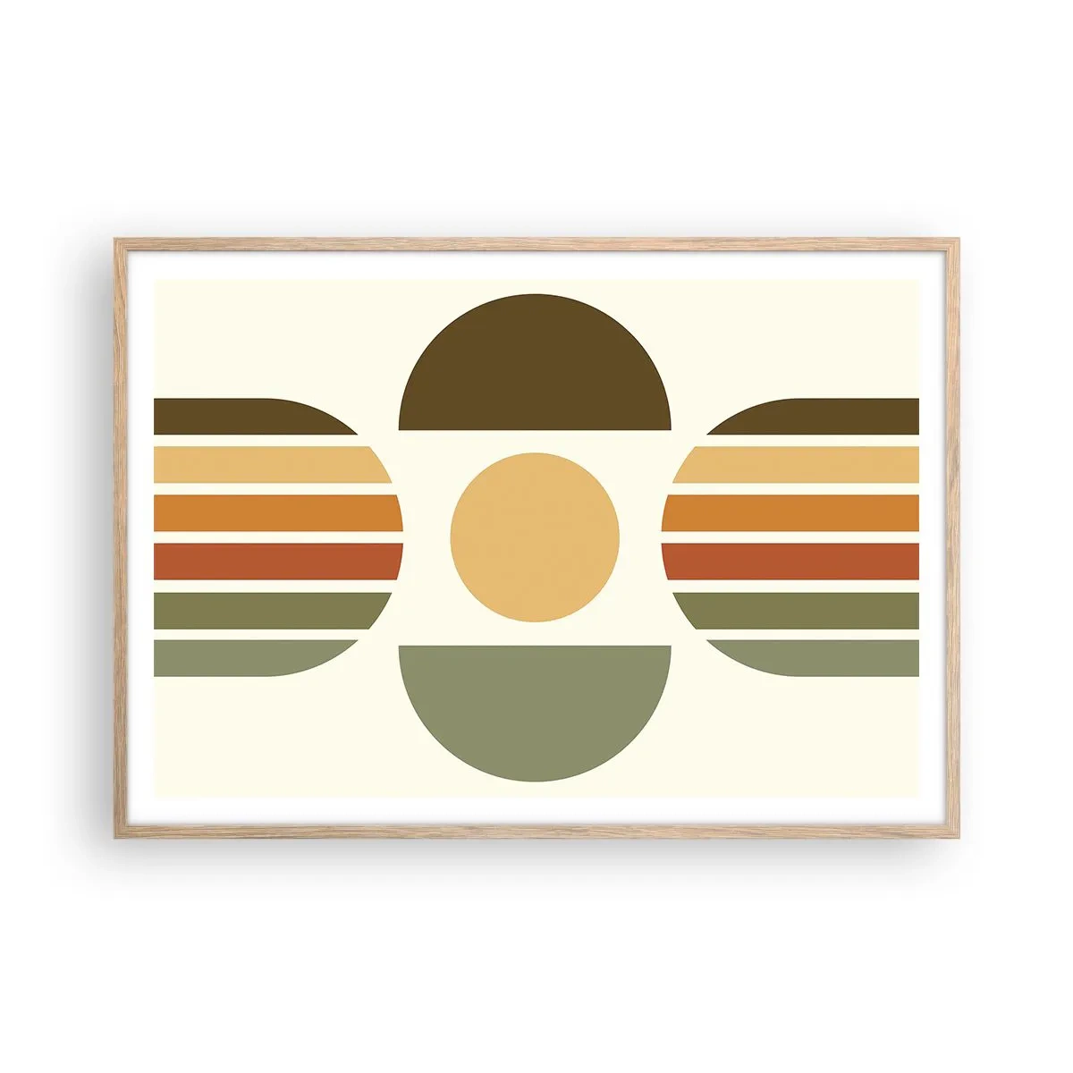 Poster in einem Rahmen aus heller Eiche - In Erdtönen - 100x70 cm