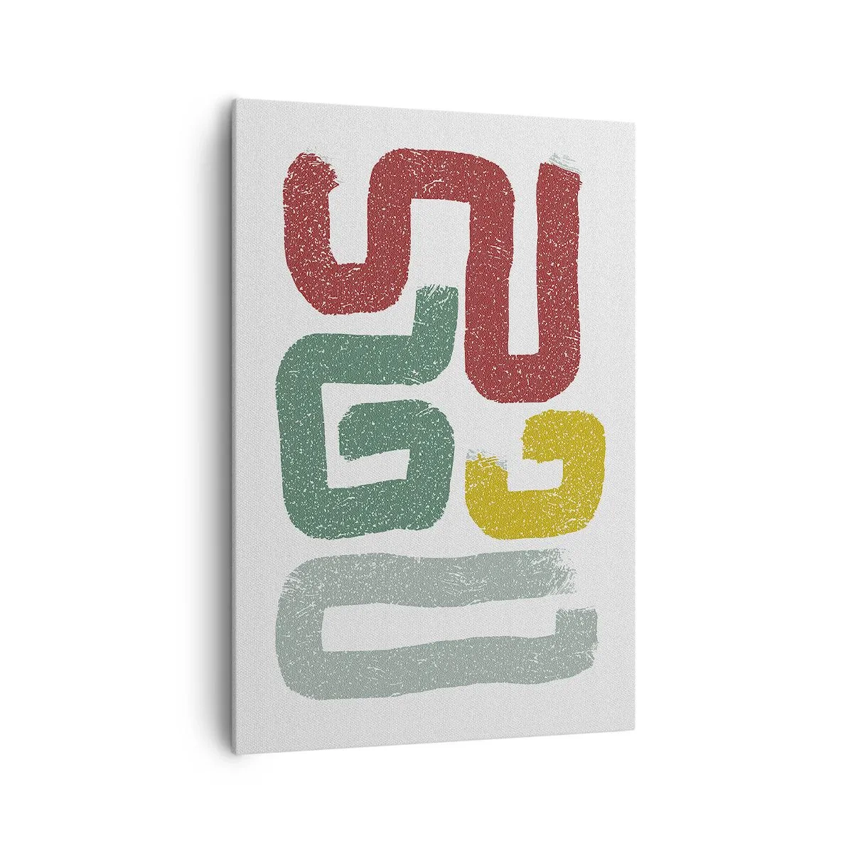 Bild auf Leinwand - Leinwandbild - Bunte geometrische Muster im abstrakten Stil - 70x100cm - In einer unbekannten Sprache - Moderne Wanddekoration für Wohnzimmer und Schlafzimmer ARTTOR