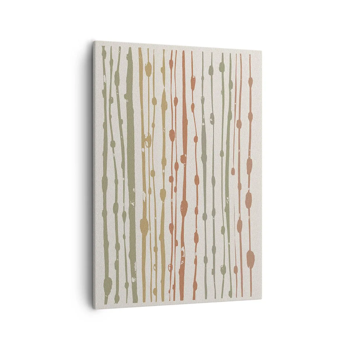 Bild auf Leinwand - Leinwandbild - Ein Linienmuster in warmen Farbtönen auf hellem Hintergrund - 50x70cm - Musikalische Notation von Farben - Moderne Wanddekoration für Wohnzimmer und Schlafzimmer ARTTOR