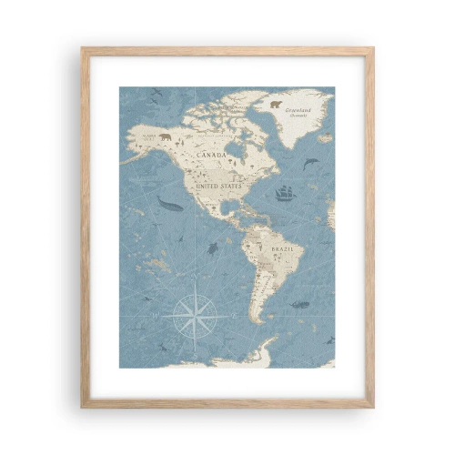 Poster in einem Rahmen aus heller Eiche - Die Welt liegt zum Greifen nah - 40x50 cm