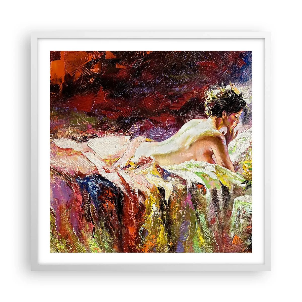 Poster in einem weißen Rahmen - Venus in Gedanken - 60x60 cm