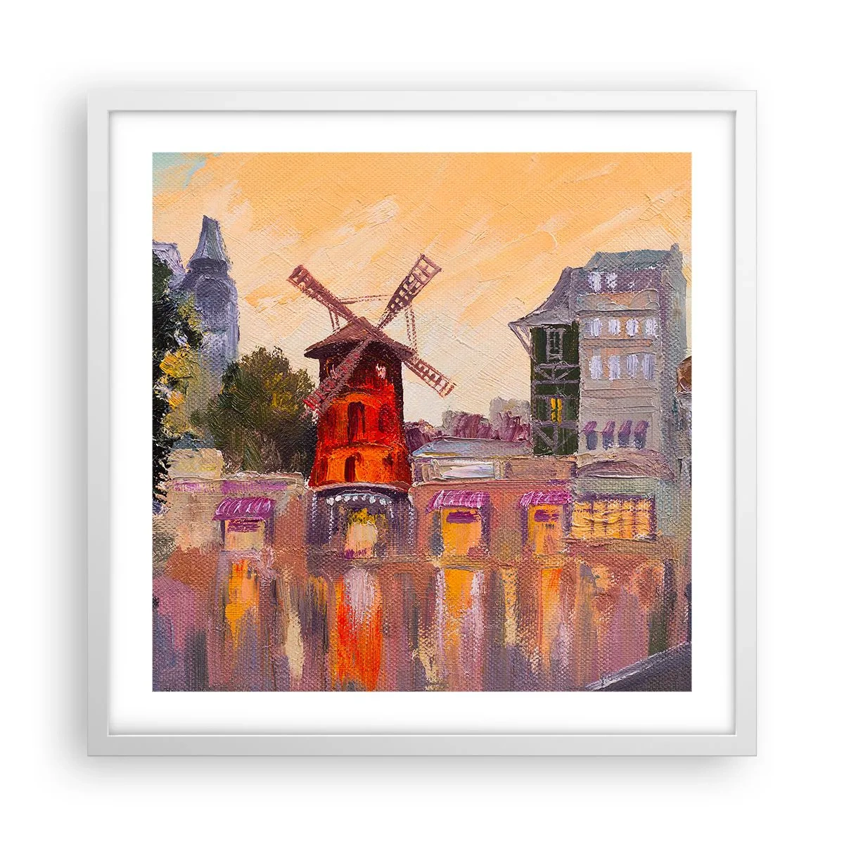 Poster in einem weißen Rahmen - Pariser Ikonen – Moulin Rouge - 50x50 cm