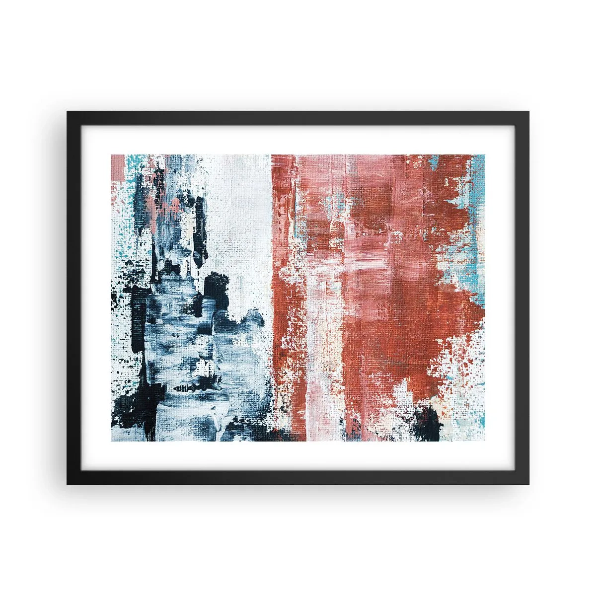 Poster in einem schwarzem Rahmen - Fünfzig-Fünfzig abstrakt - 50x40 cm