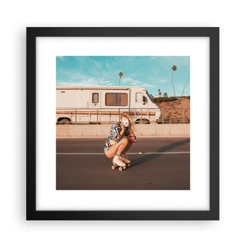 Poster in einem schwarzem Rahmen - Lächel bitte! - 30x30 cm
