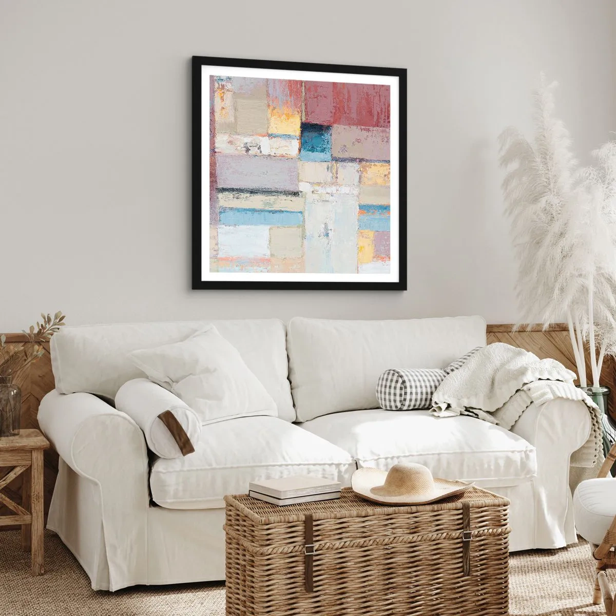 Poster in einem schwarzem Rahmen - Ruhe der Geometrie - 60x60 cm