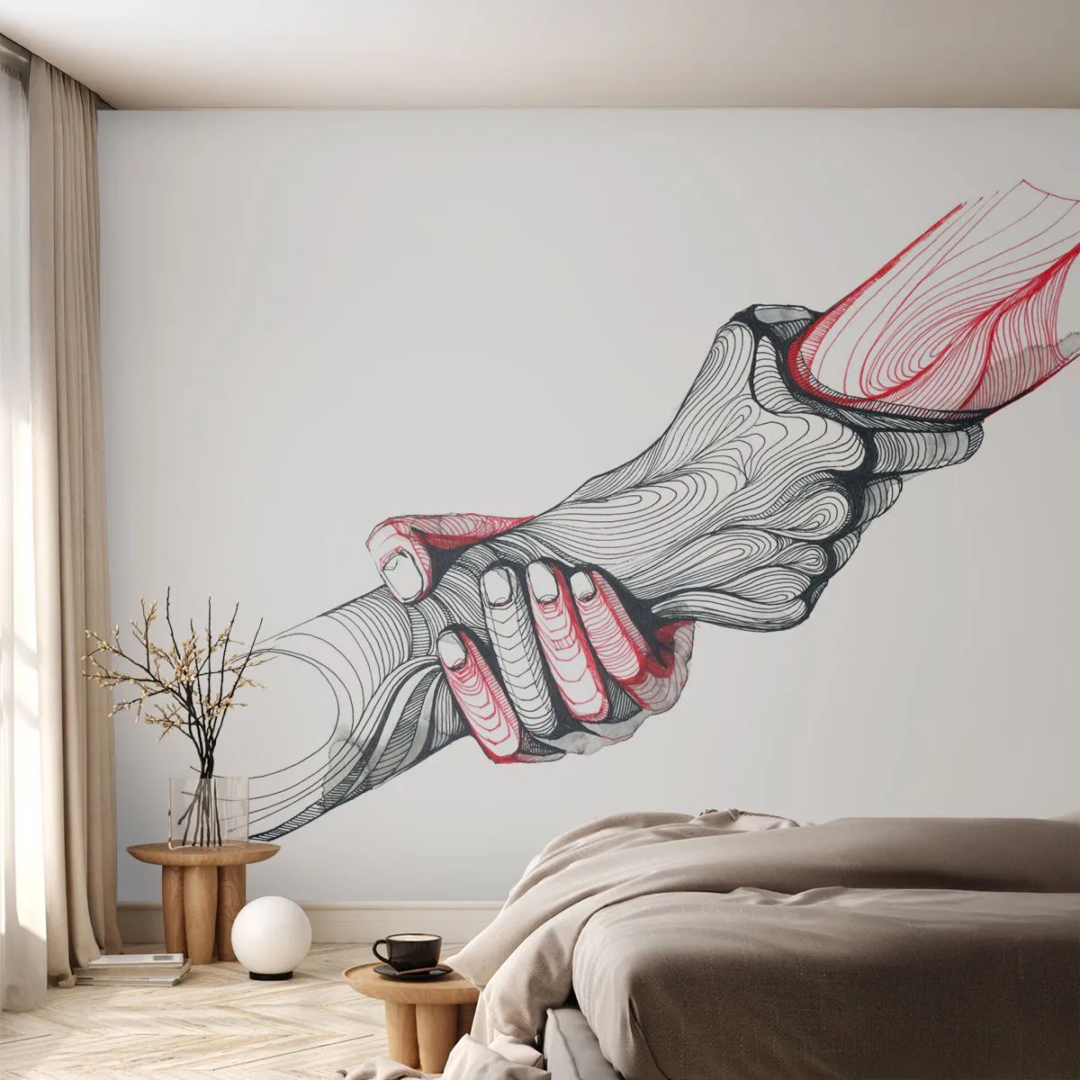 Fototapete Premium Canvas - Sie sind in guten Händen - Abstraktion, Menschen, Hand - 350x256 cm