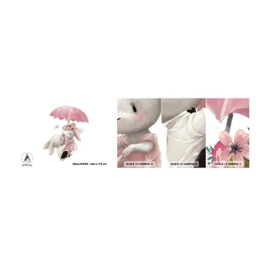Fototapeten Muster Selbstklebend Deluxe Sticker - Das ist eben Liebe - Für Kinder, Kaninchen, Märchen - 100x30 cm