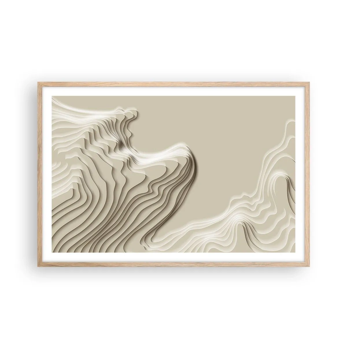 Poster in einem Rahmen aus heller Eiche - Topographie der Kunst - 91x61 cm