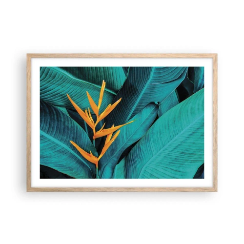 Poster in einem Rahmen aus heller Eiche - Eden-Blume - 70x50 cm