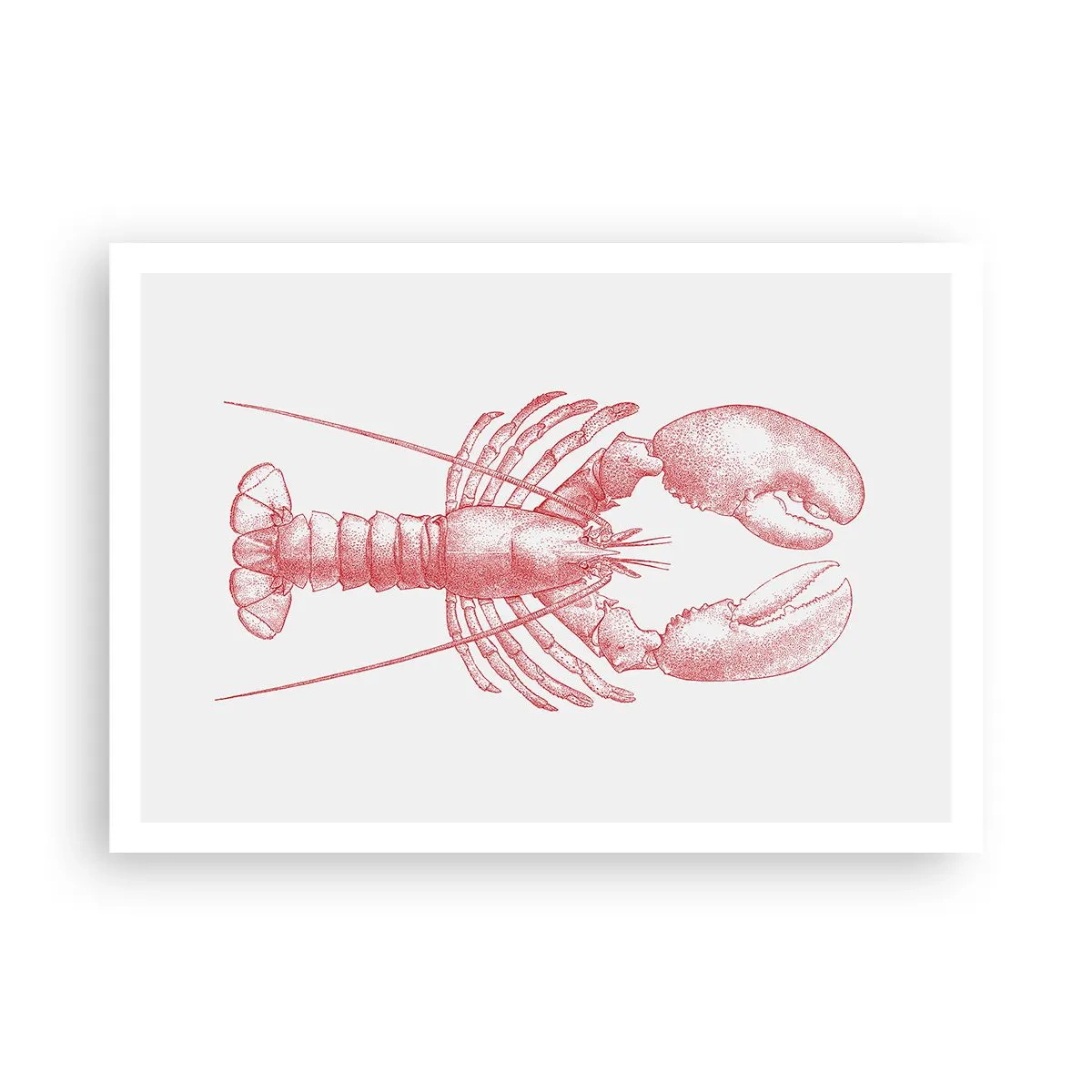 Poster - Zeichnung eines Hummers in einem roten Farbton - 100x70cm - Hummer, der Homers würdig ist - Moderne Wanddekoration für Wohnzimmer und Schlafzimmer ARTTOR