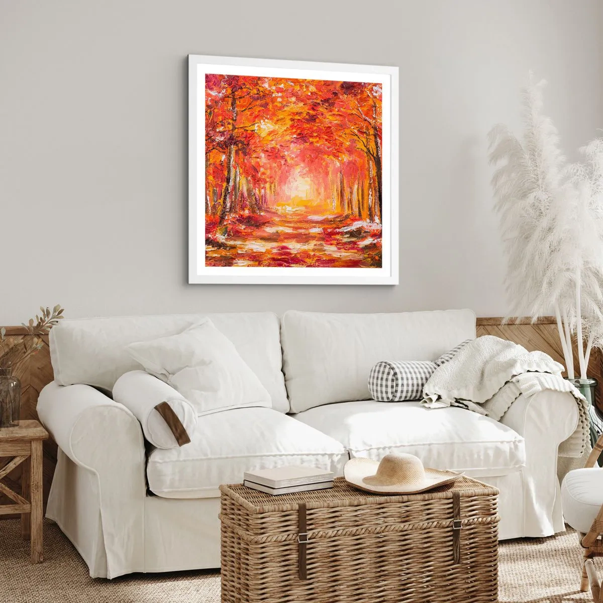 Poster in einem weißen Rahmen - Kupferwald - 60x60 cm